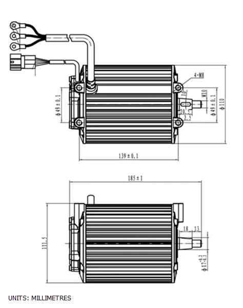 QS90 80H Mid Drive Motor 2900RPM Ebike / Stealth Bomber / EV